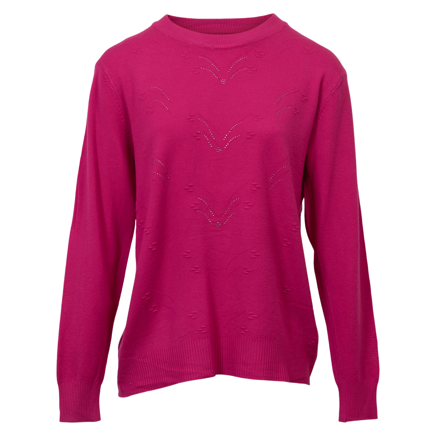 Etoile Dame Striktrøje Pink      i Store Plus Size Størrelser