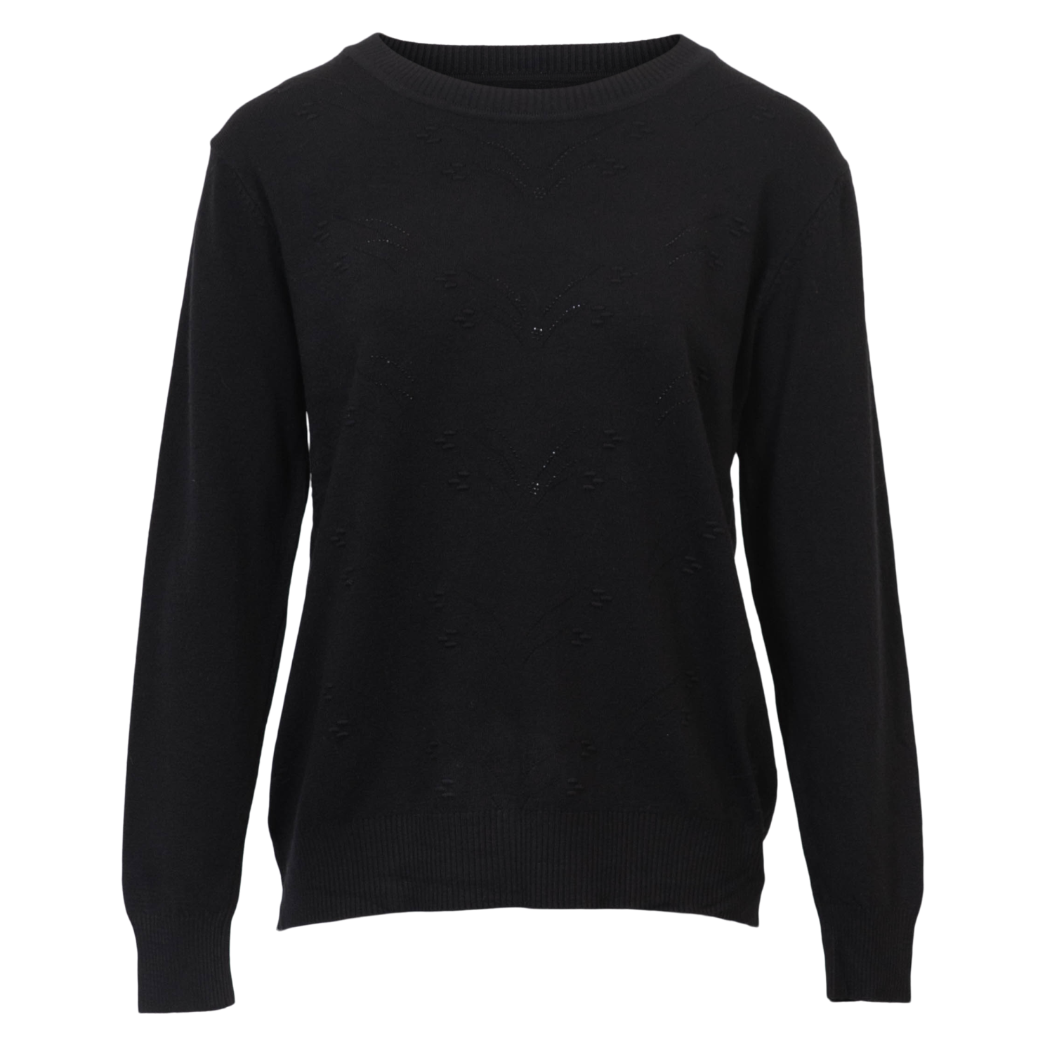 Etoile Dame Striktrøje Sort      i Store Plus Size Størrelser
