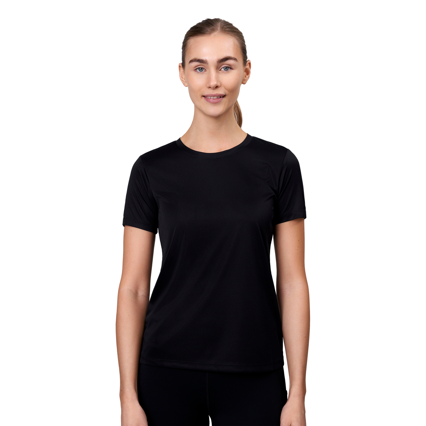 Geyser By Id Dame Trænings T-shirt – Sort Plus Size Tilbud