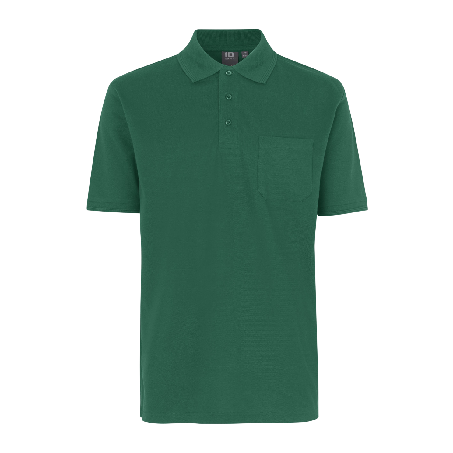 Klassisk Grøn Herre Polo med Brystlomme – Plus Size Tilbud