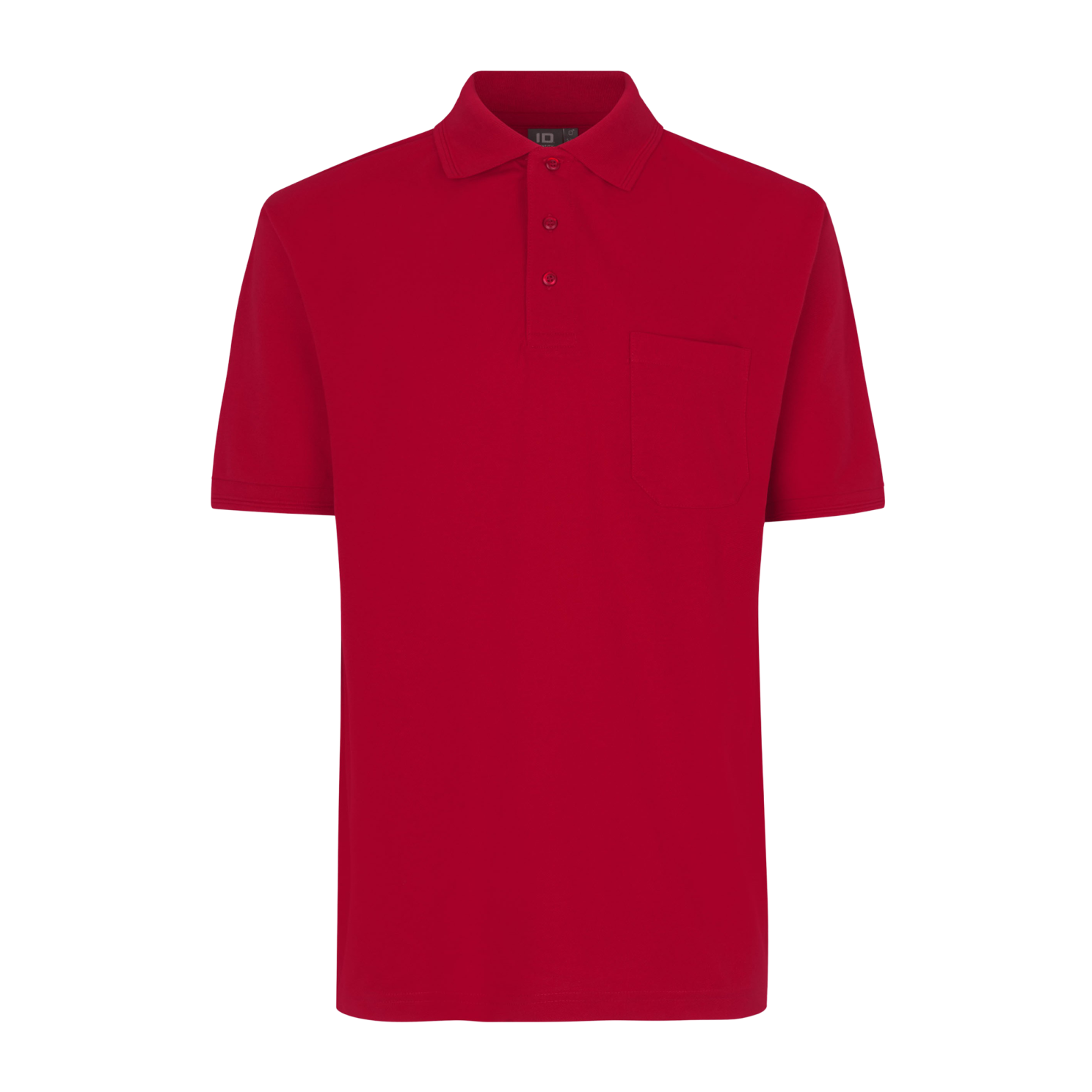 Klassisk Rød Herre Polo med Brystlomme – Plus Size Tilbud