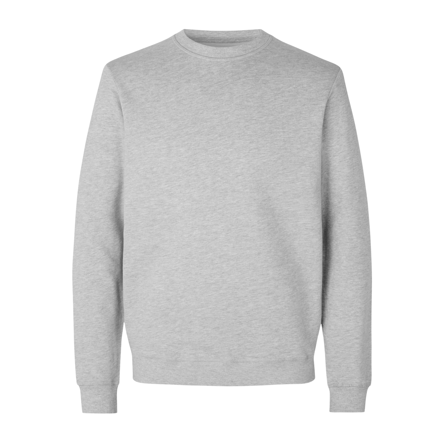 Herre Sweatshirt i Lysegrå Melange – Plus Size Udsalg!
