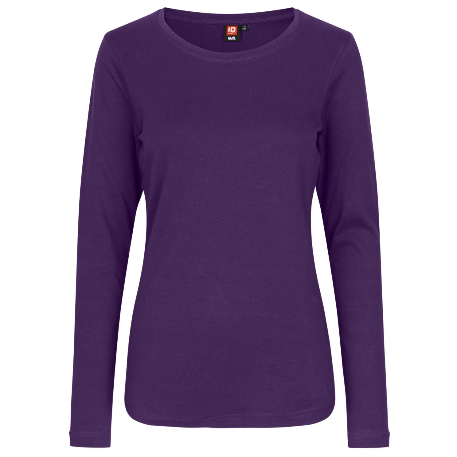 ID Interlock Langærmet T-shirt til Dame – Lilla Plus Size