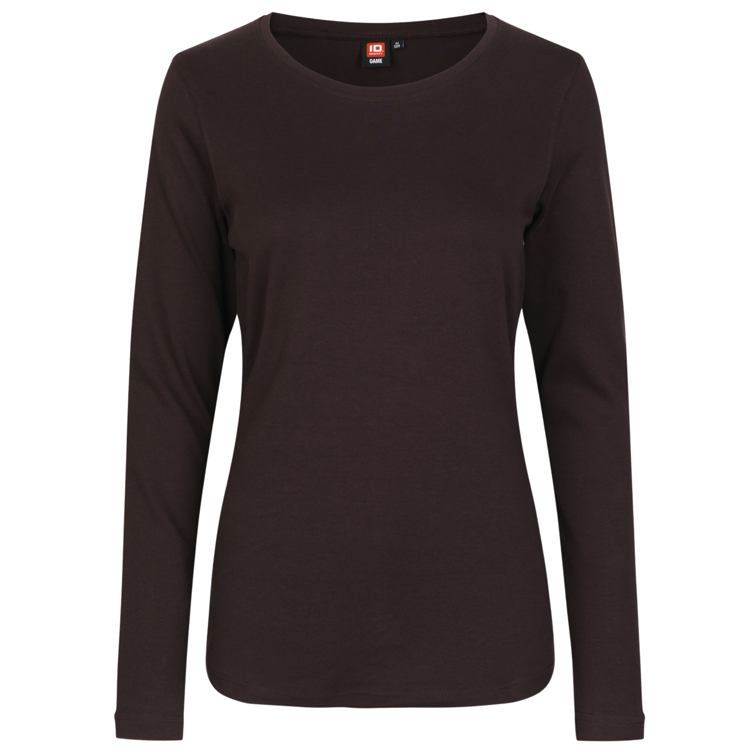 Langærmet T-shirt til Dame i Mørk Bordeaux – Plus Size Udsalg!