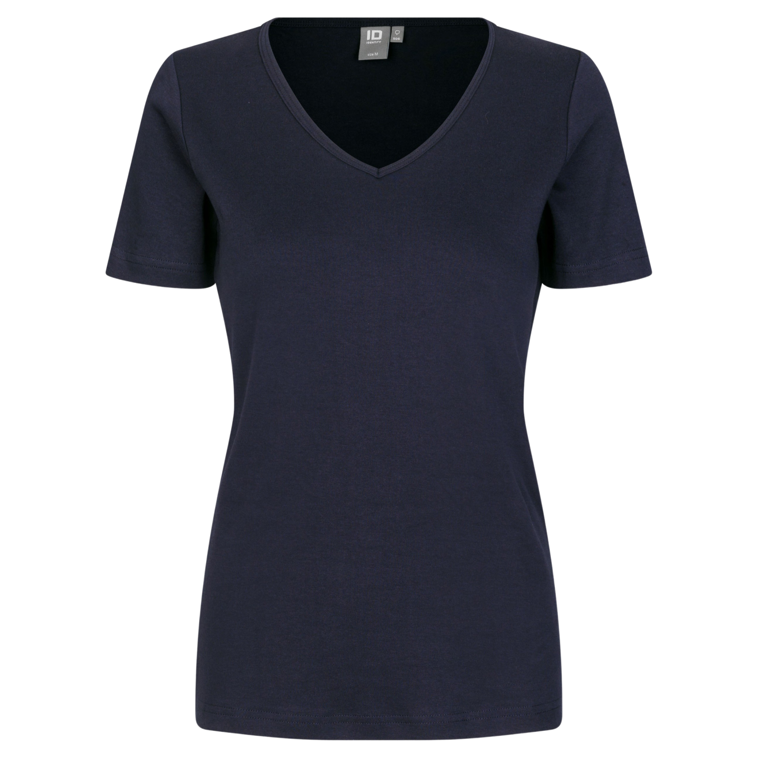 Interlock T-shirt til Dame – Navy Plus Size Tilbud