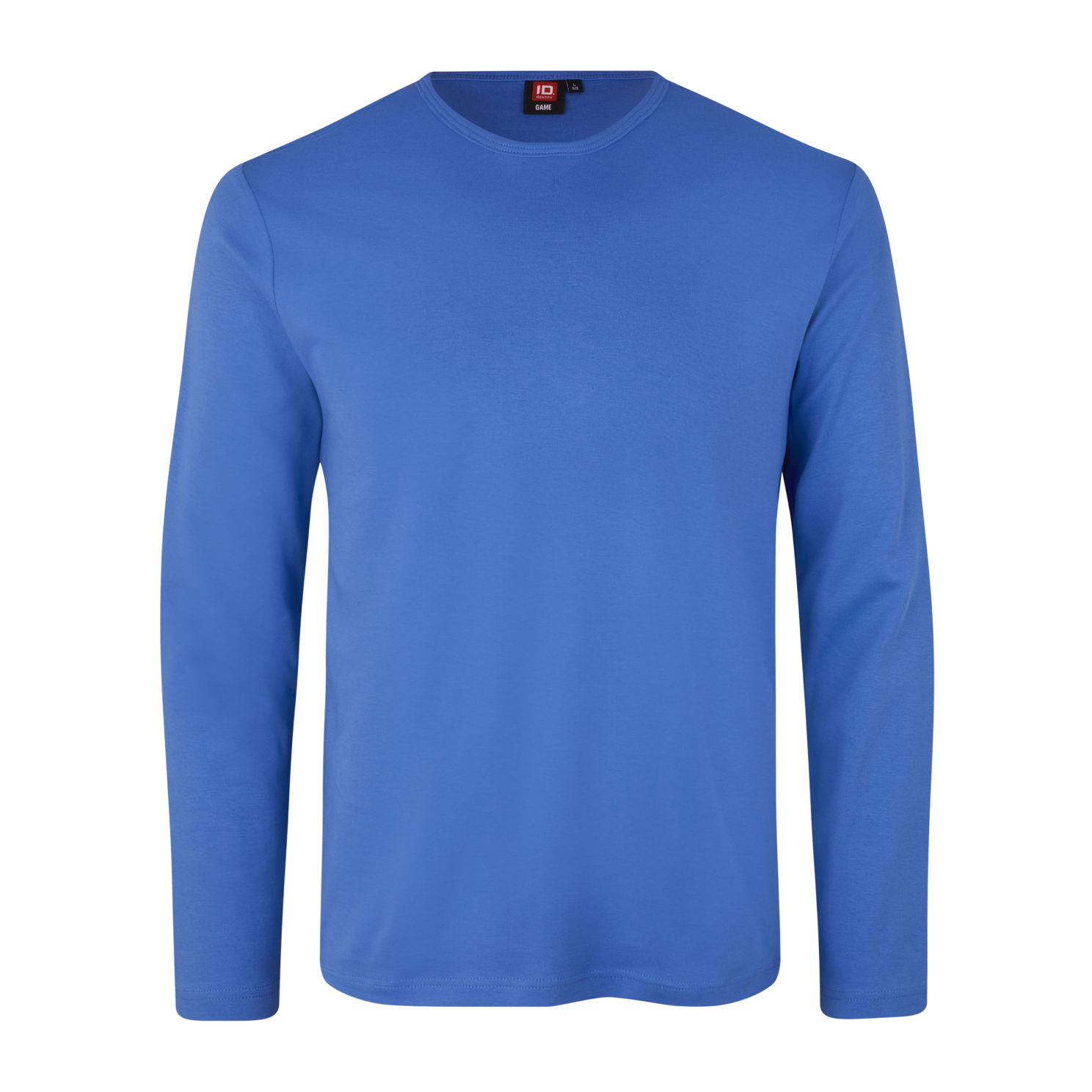 Interlock Herre Langærmet T-shirt i Azur – Plus Size Tilbud