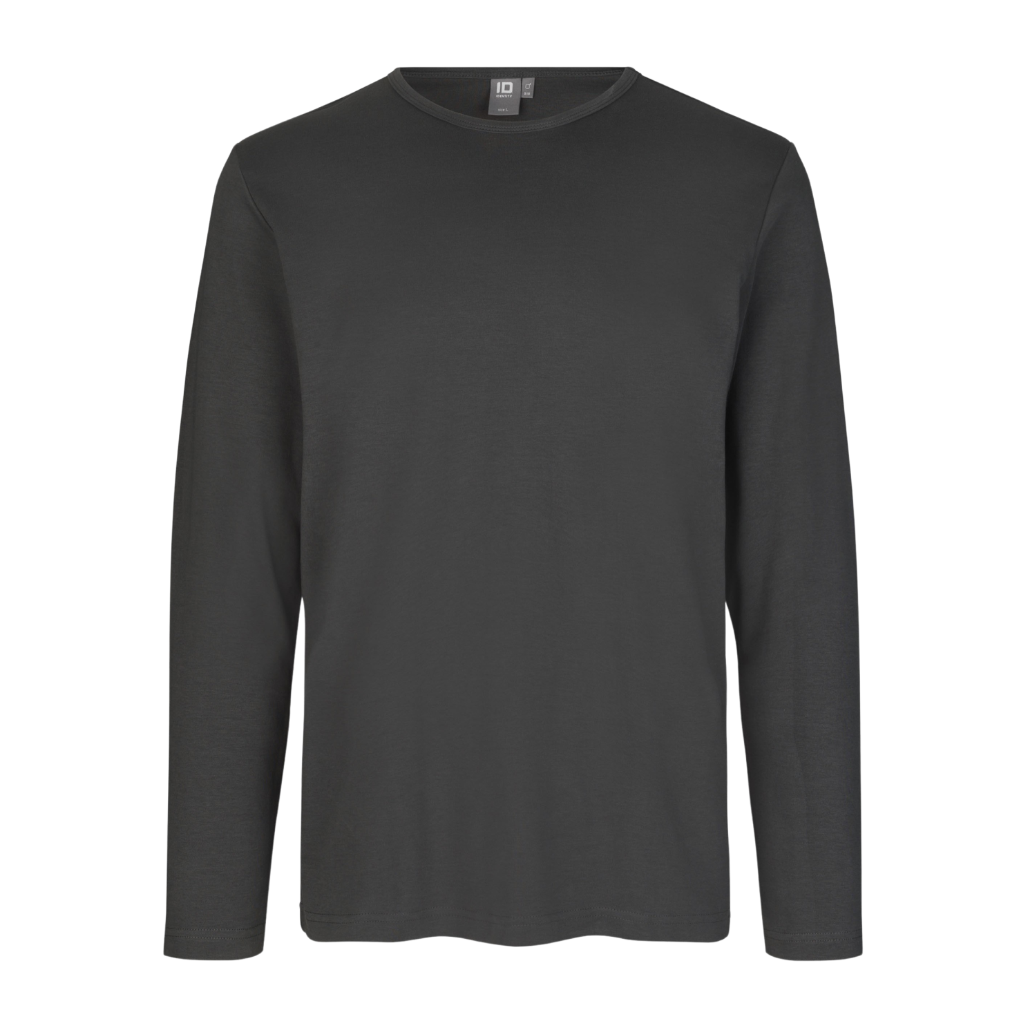 Interlock Herre Langærmet  -shirt Koksgrå    i Store Plus Size Størrelser