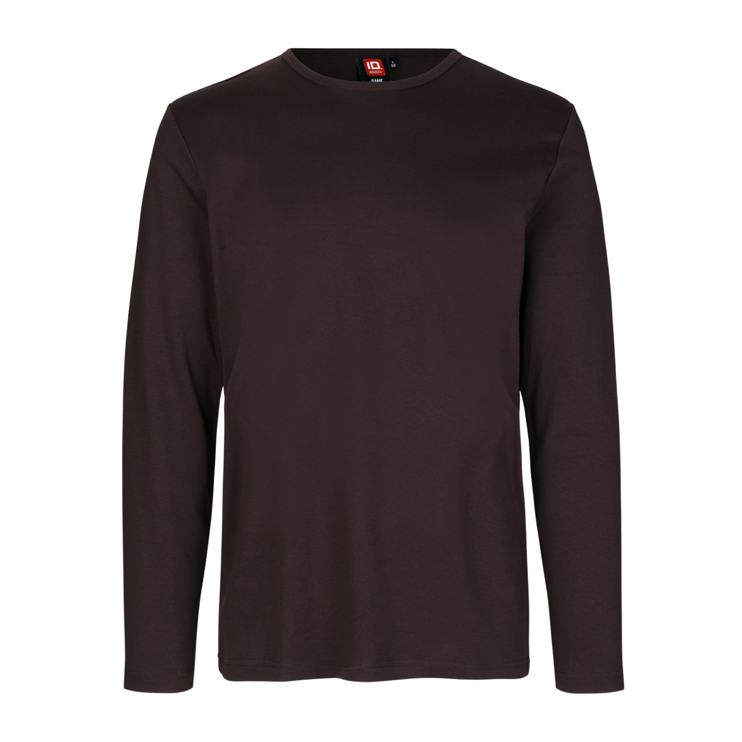 Interlock Herre Langærmet T-shirt – Mørk Bordeaux Tilbud