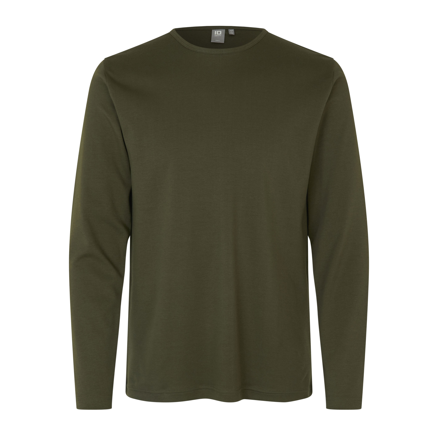 Interlock Herre Langærmet -shirt Oliven i Store Plus Size Størrelser