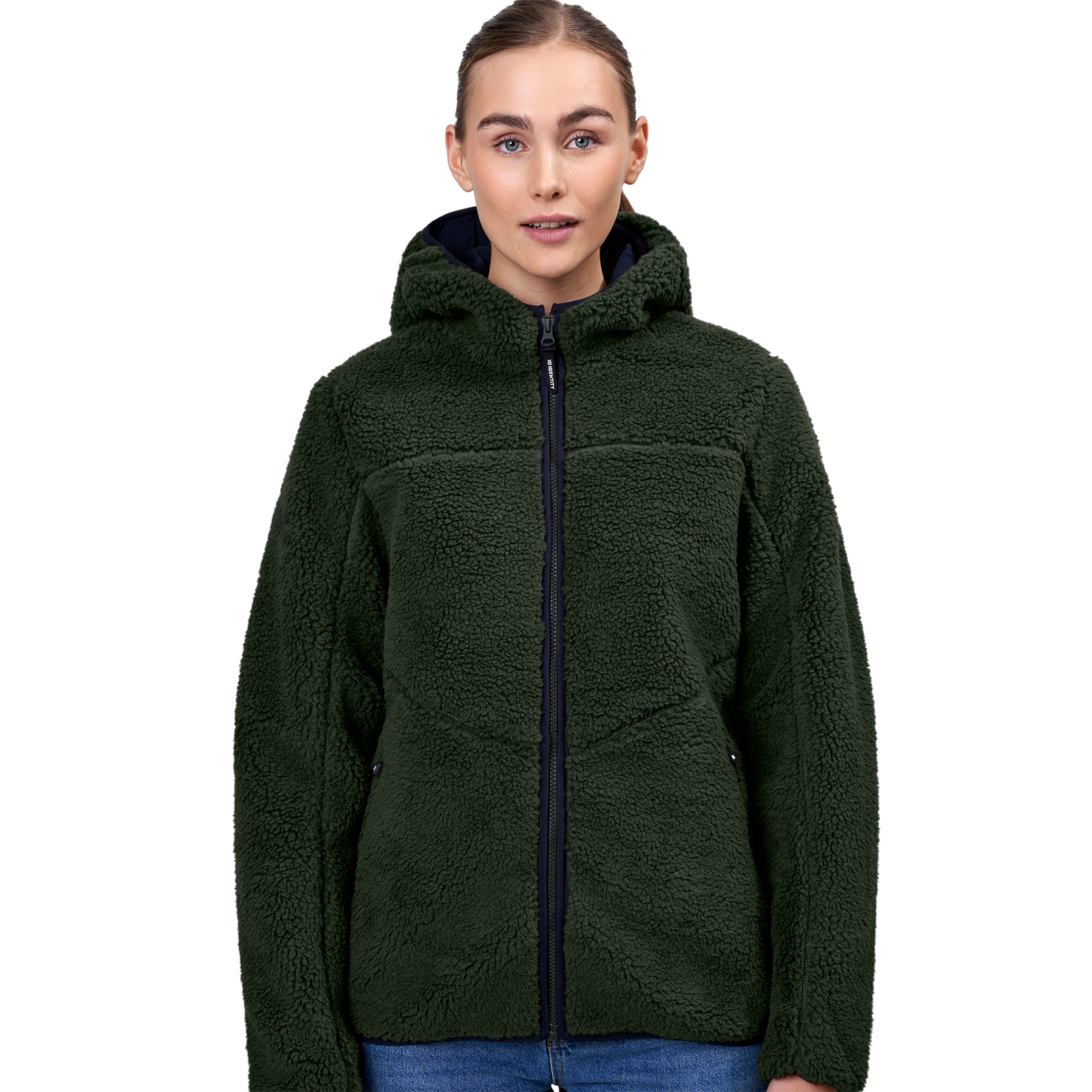 Oliven Fleecejakke til Dame – Plus Size Komforttilbud!