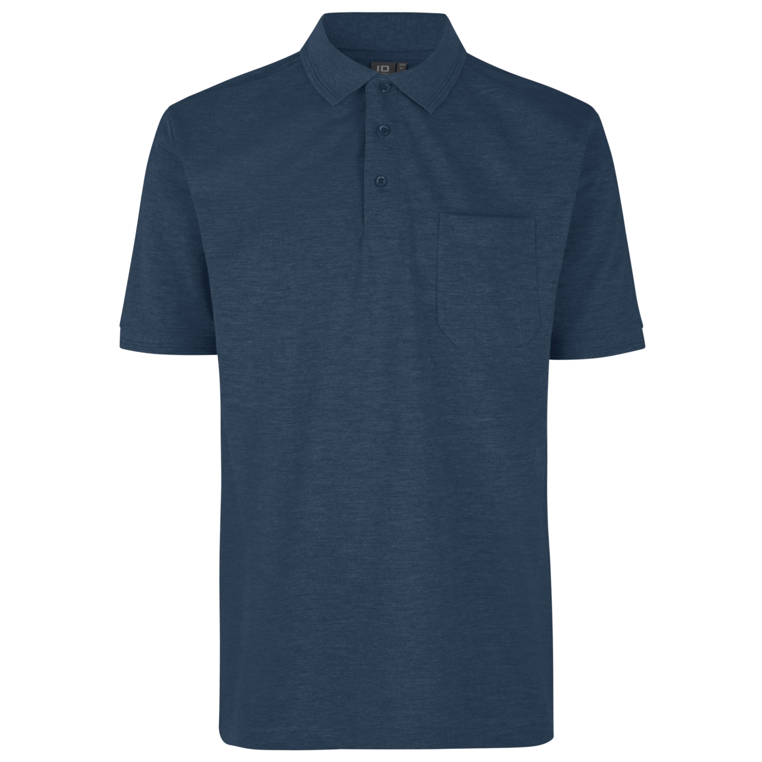 ID Pro Wear Herre Polo i Blå Melange - Plus Size Tilbud