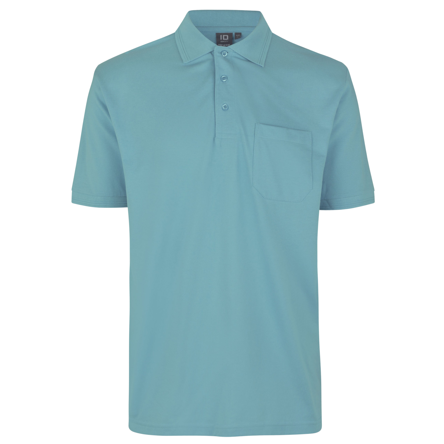 ID Pro Wear Herre Polo i Støvet Aqua – Plus Size Tilbud!