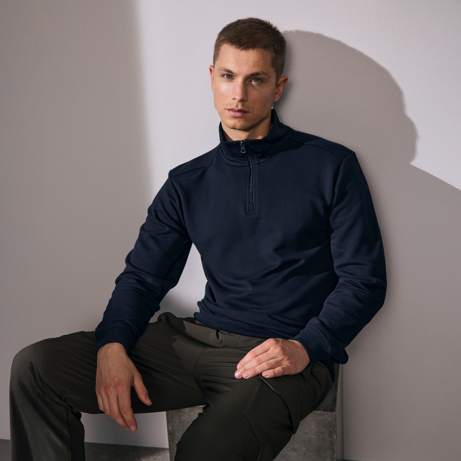 Pro Wear Herre Sweatshirt Navy    i Store Plus Size Størrelser