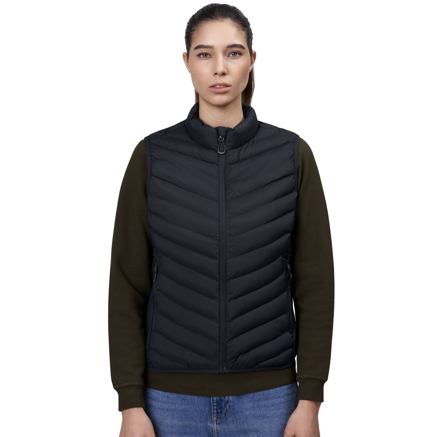 Elegant Navy Stretch Vest til Plus Size Damer – Stilfuld Komfort!