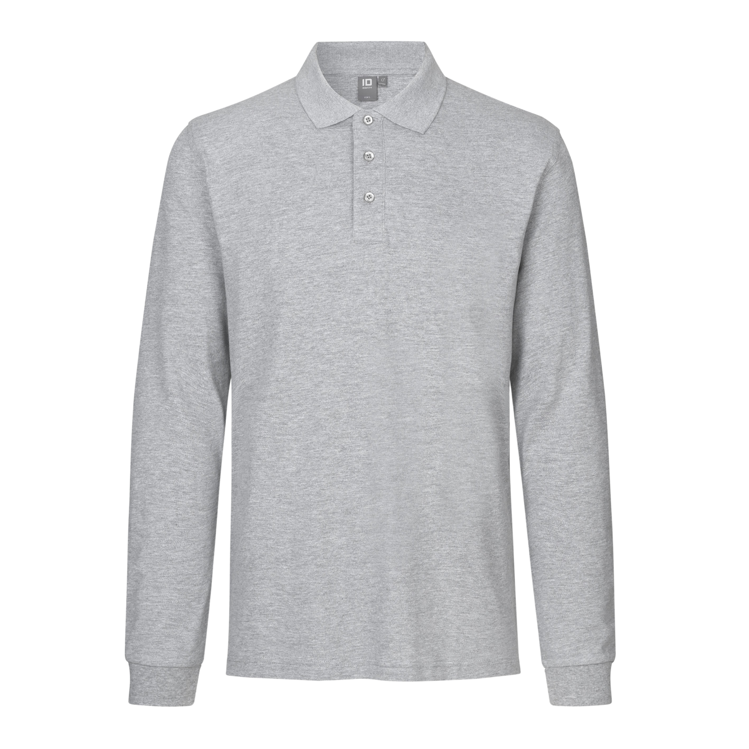 Plus Size Stræk Polo til Mænd i Grå Melange - Tilbud!