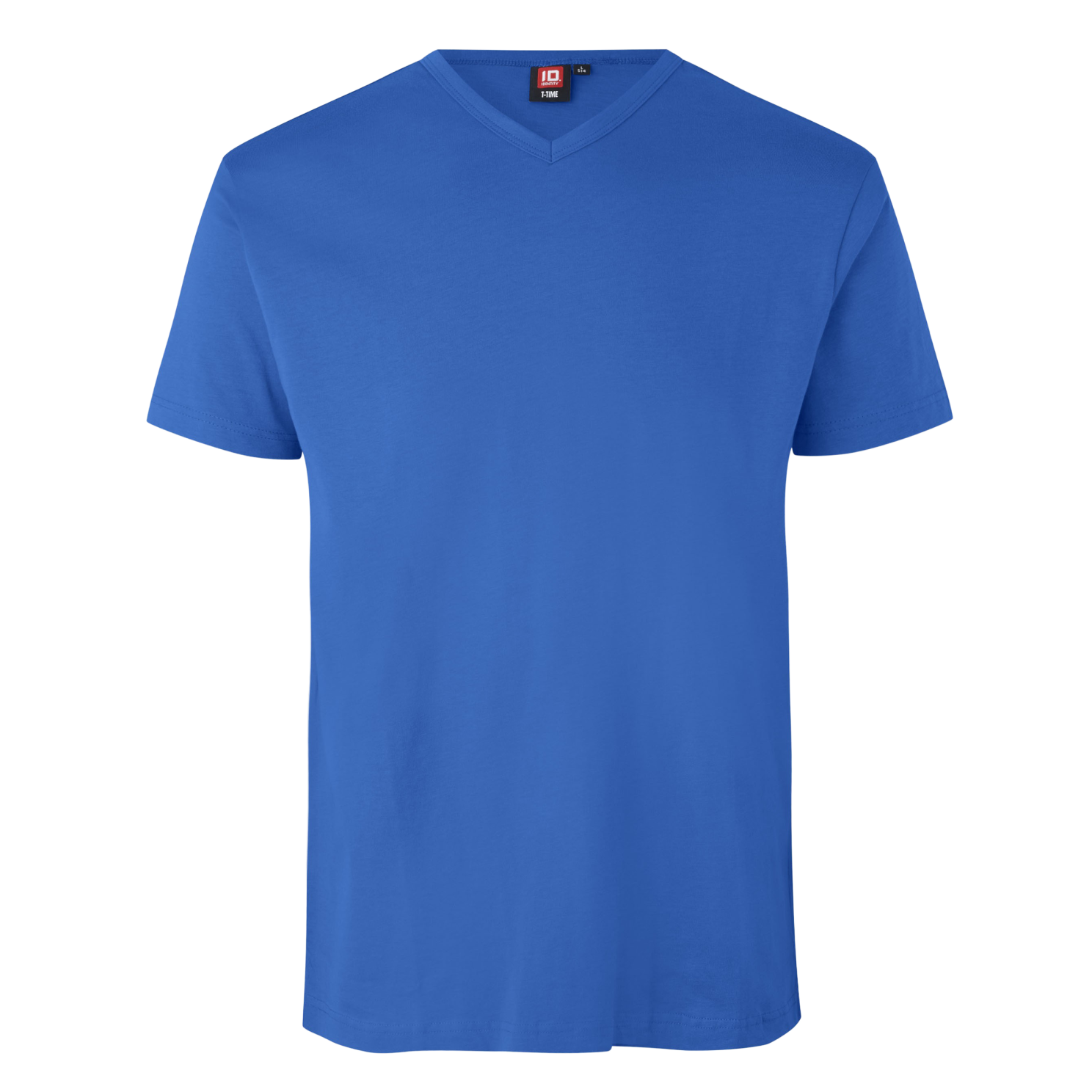 ID Herre T-shirt – Azur V-hals i Plus Size – Tilbud!