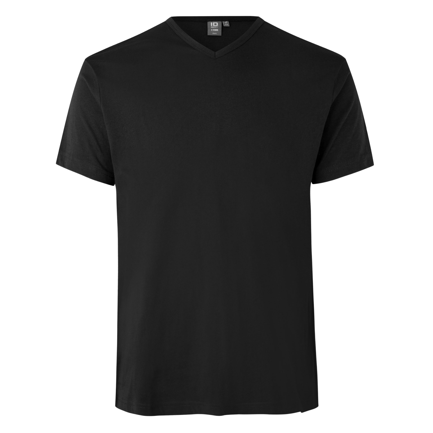 ID Herre T-shirt – Sort V-hals i Plus Size Tilbud