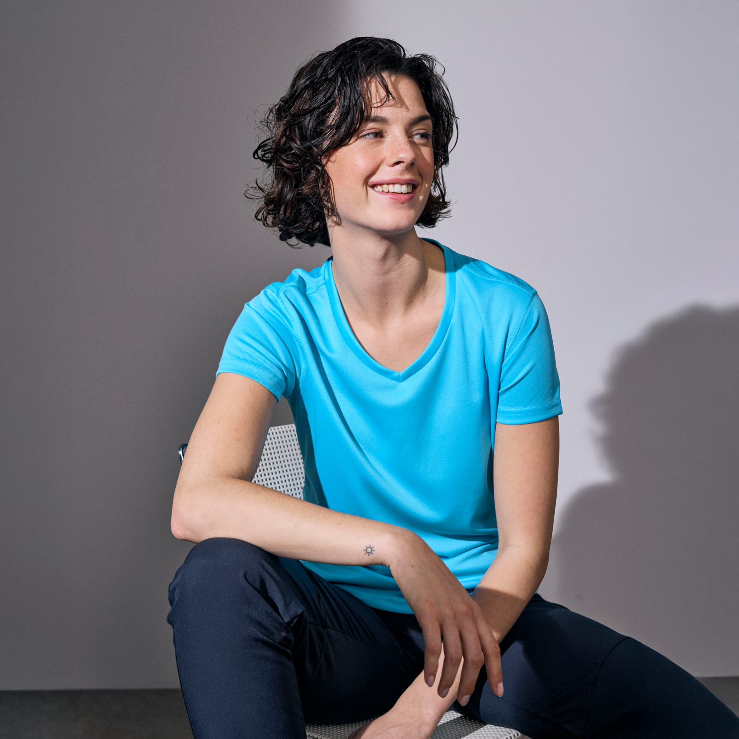 ID Yes Active Trænings T-shirt til Dame – Cyan Tilbud