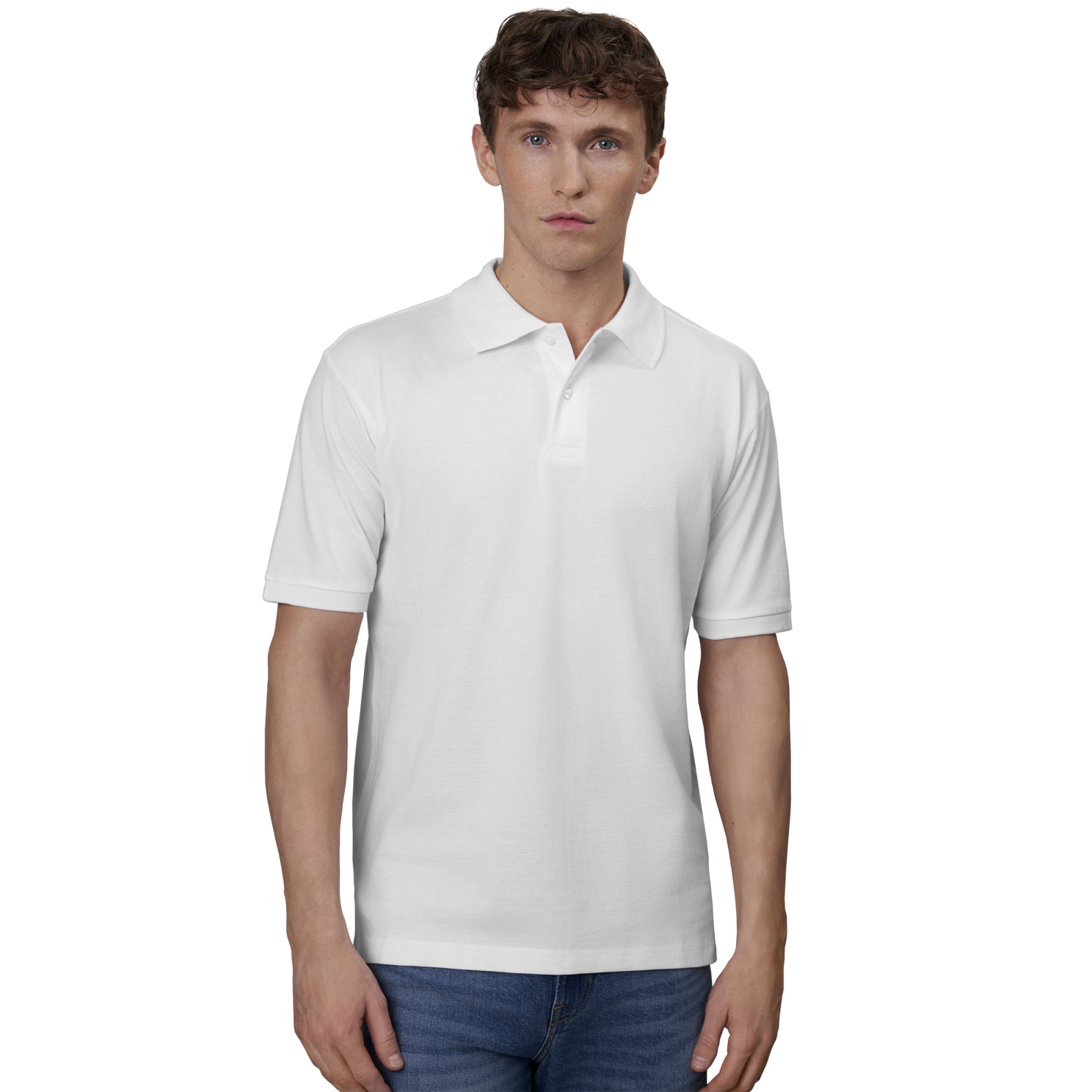 ID Herre Polo i Hvid – Plus Size Tilbud!