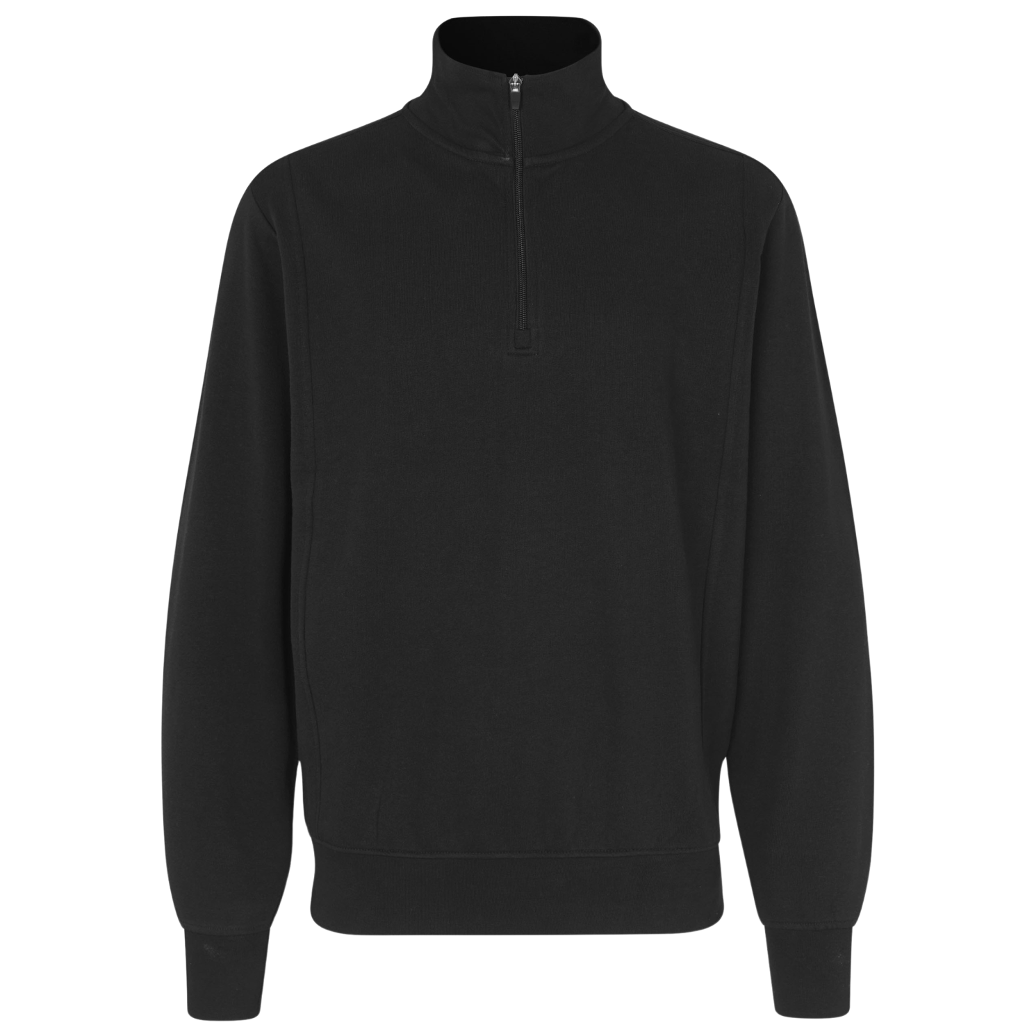 ID Herre Sweatshirt med Lynlås - Sort i Store Størrelser