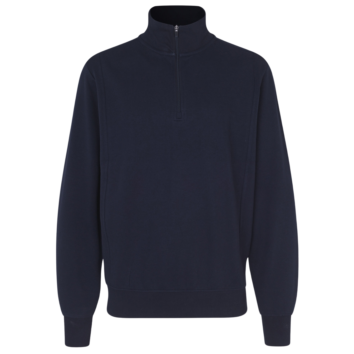 ID Herre Sweatshirt med Lynlås – Navy – Plus Size Tilbud
