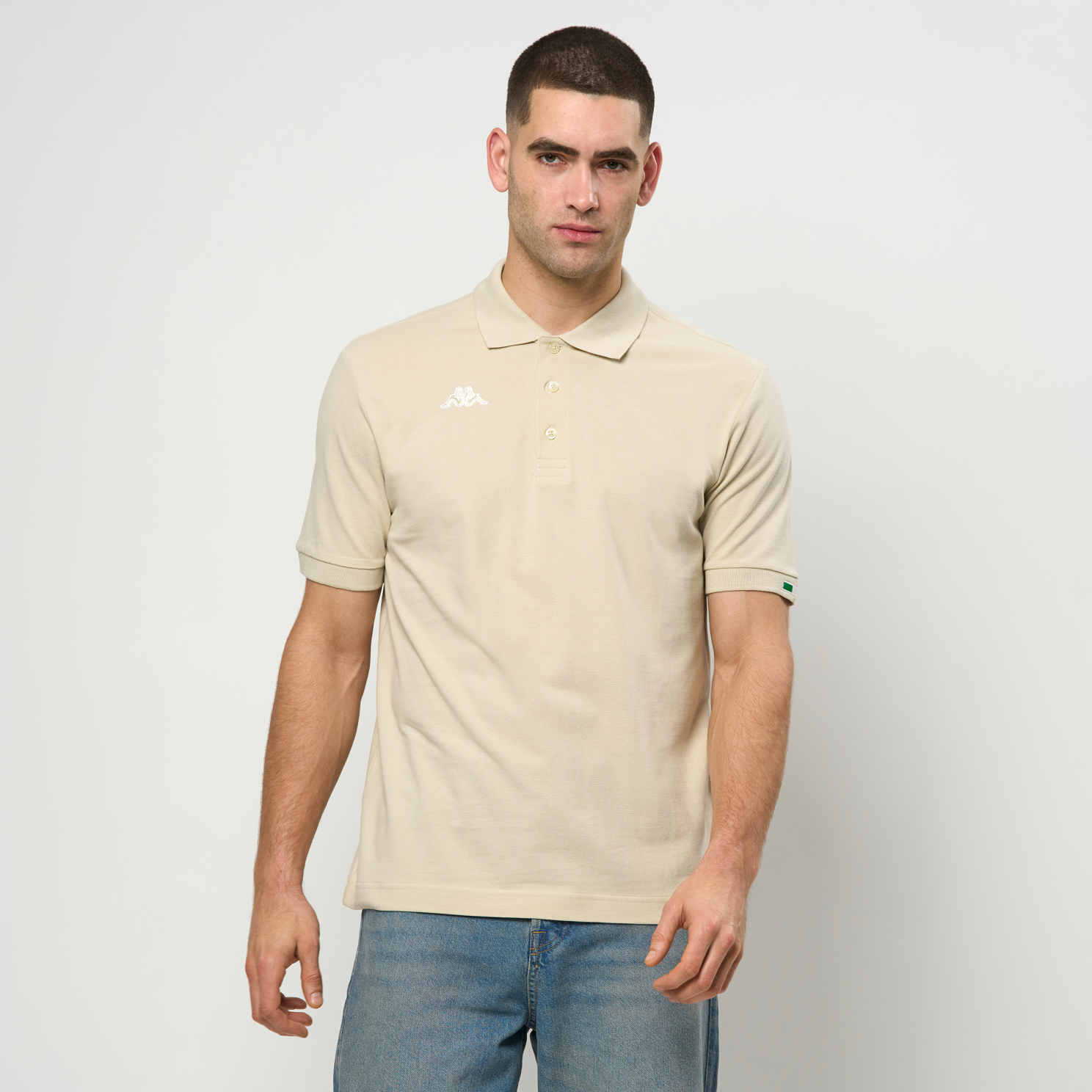 Kappa Herre Polo Beige Fog   i Store Plus Size Størrelser