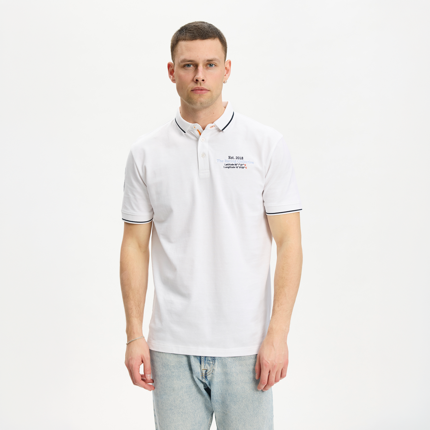 Kopenhaken Hullehavn Herre Polo Bright White   i Store Plus Size Størrelser