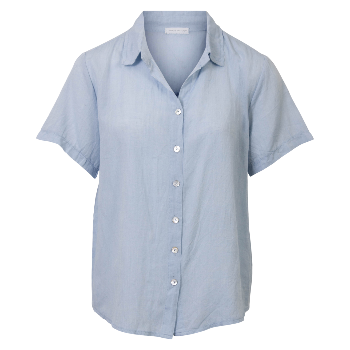 Leonora Plus Size Hørmix Skjorte – Himmelblå Elegance