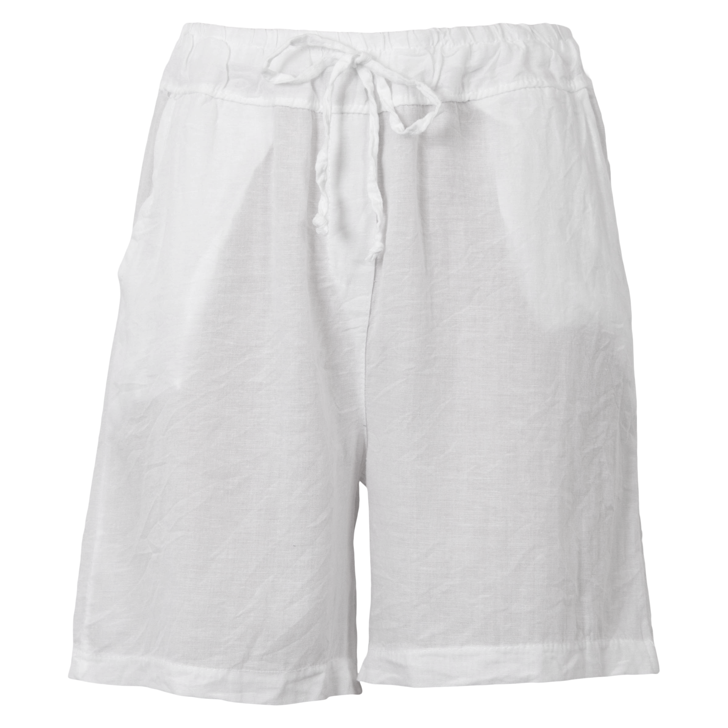 Leonora Plus Size Hørmix Shorts – Lys Hvid til Sommeren