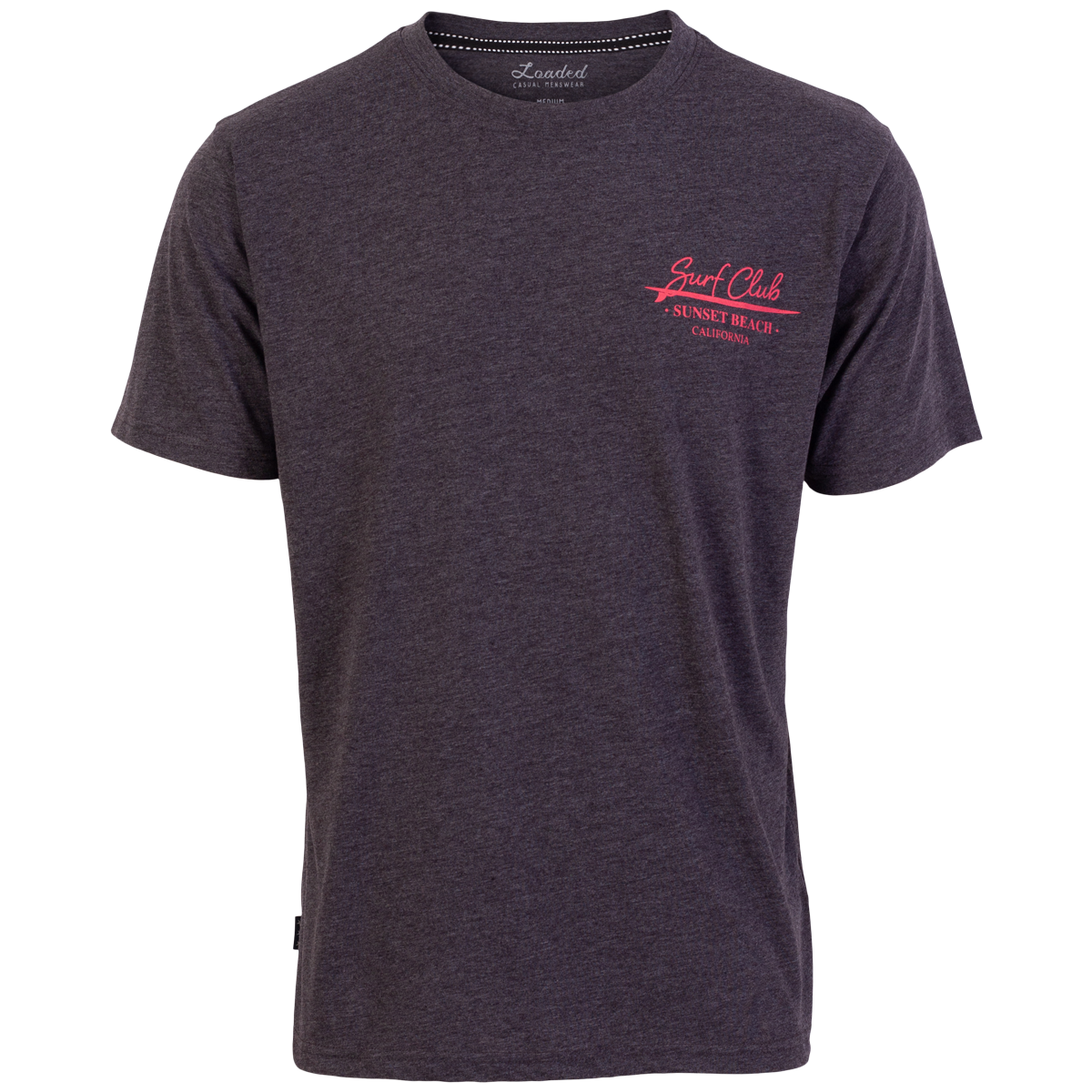 Loaded Herre  -shirt Dark Grey Melange   i Store Plus Size Størrelser