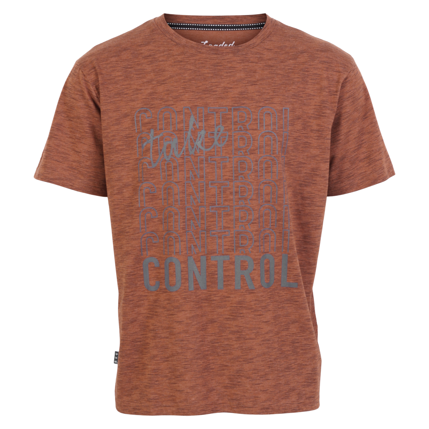 Loaded Herre T-shirt – Mørk Okker Striber Udsalg!