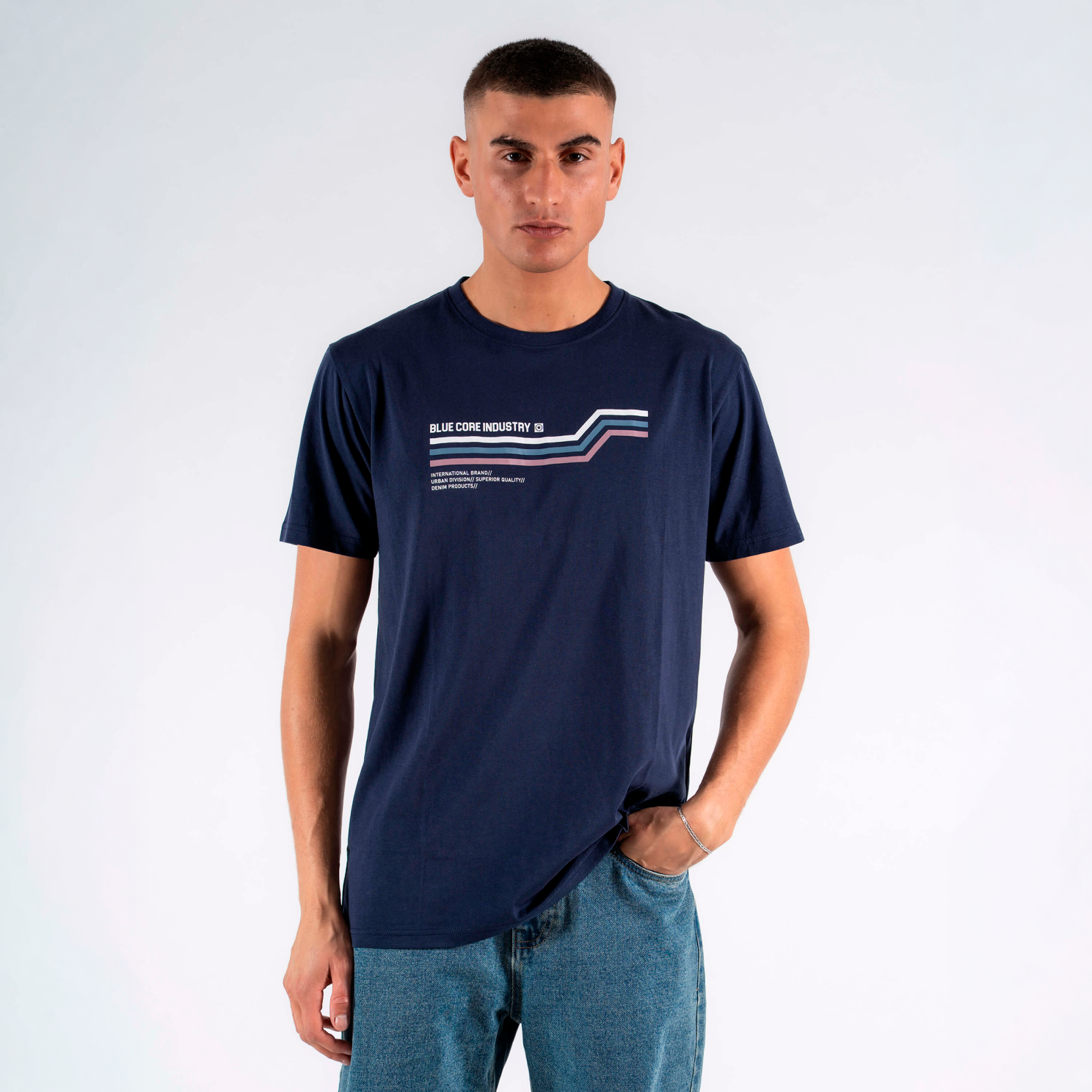 Marcus Arlie Herre  -shirt Night Sky   i Store Plus Size Størrelser