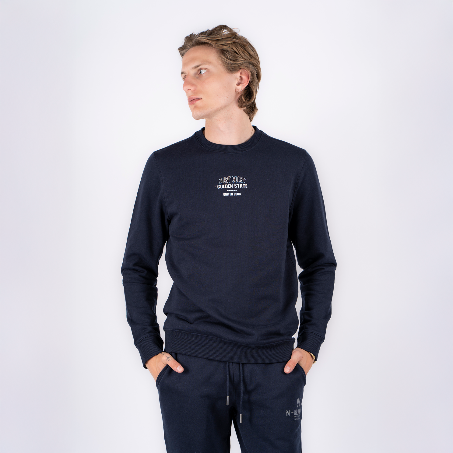 Marcus Colin Plus Size Herre Sweatshirt – Navy Blå