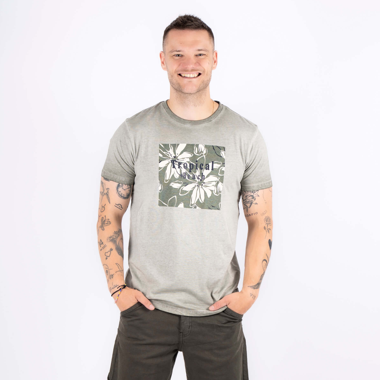 Marcus Jeb Herre T-shirt - Green Shadow - Stort Udsalg!