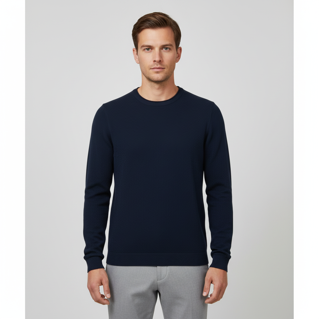 Marcus Langdon Herre Striktrøje – Insignia Blue Mix