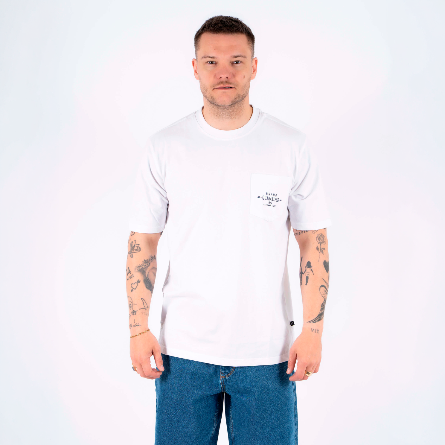 Marcus Milo Herre  -shirt Bright White    i Store Plus Size Størrelser