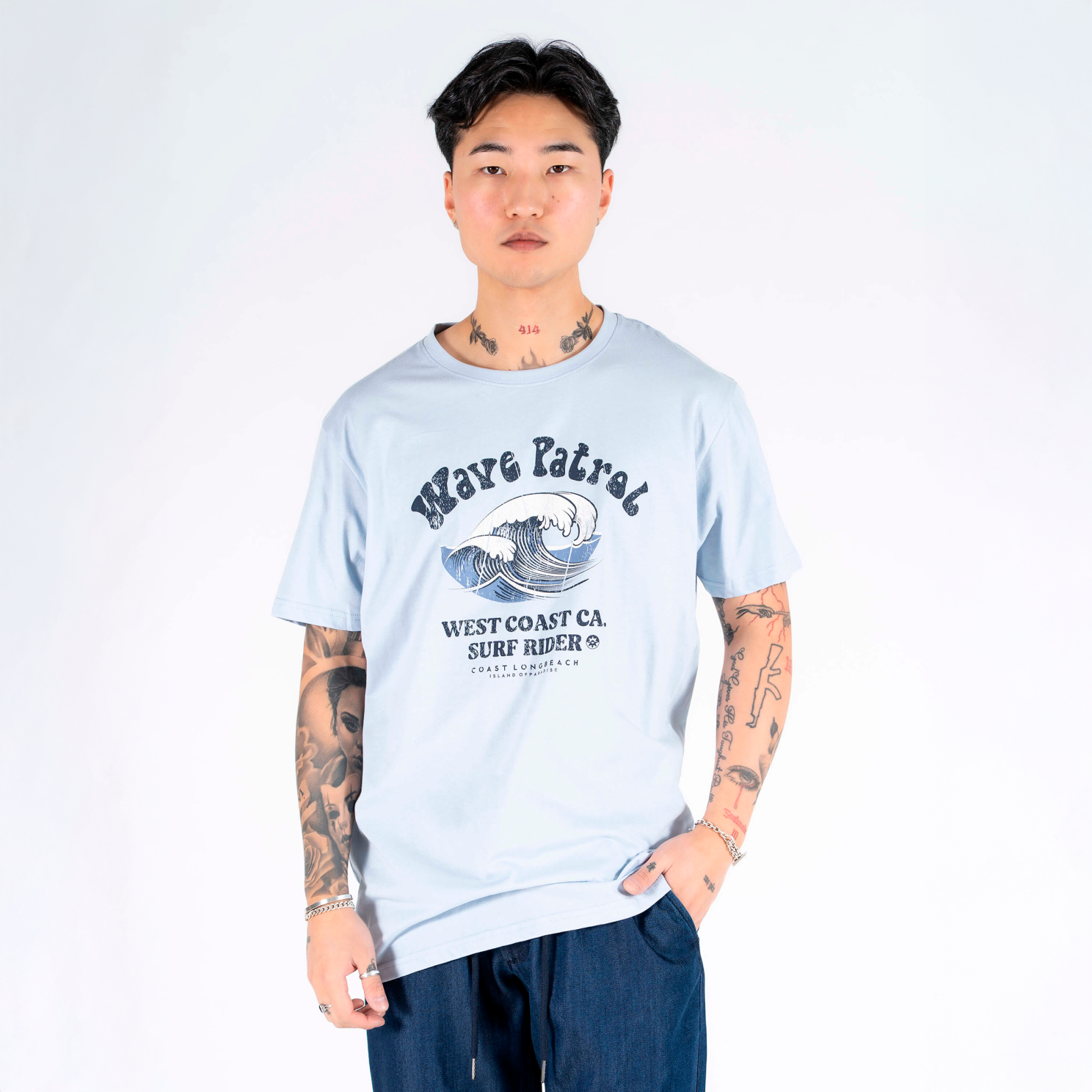 Marcus Newell Herre  -shirt Kentucky Blue   i Store Plus Size Størrelser