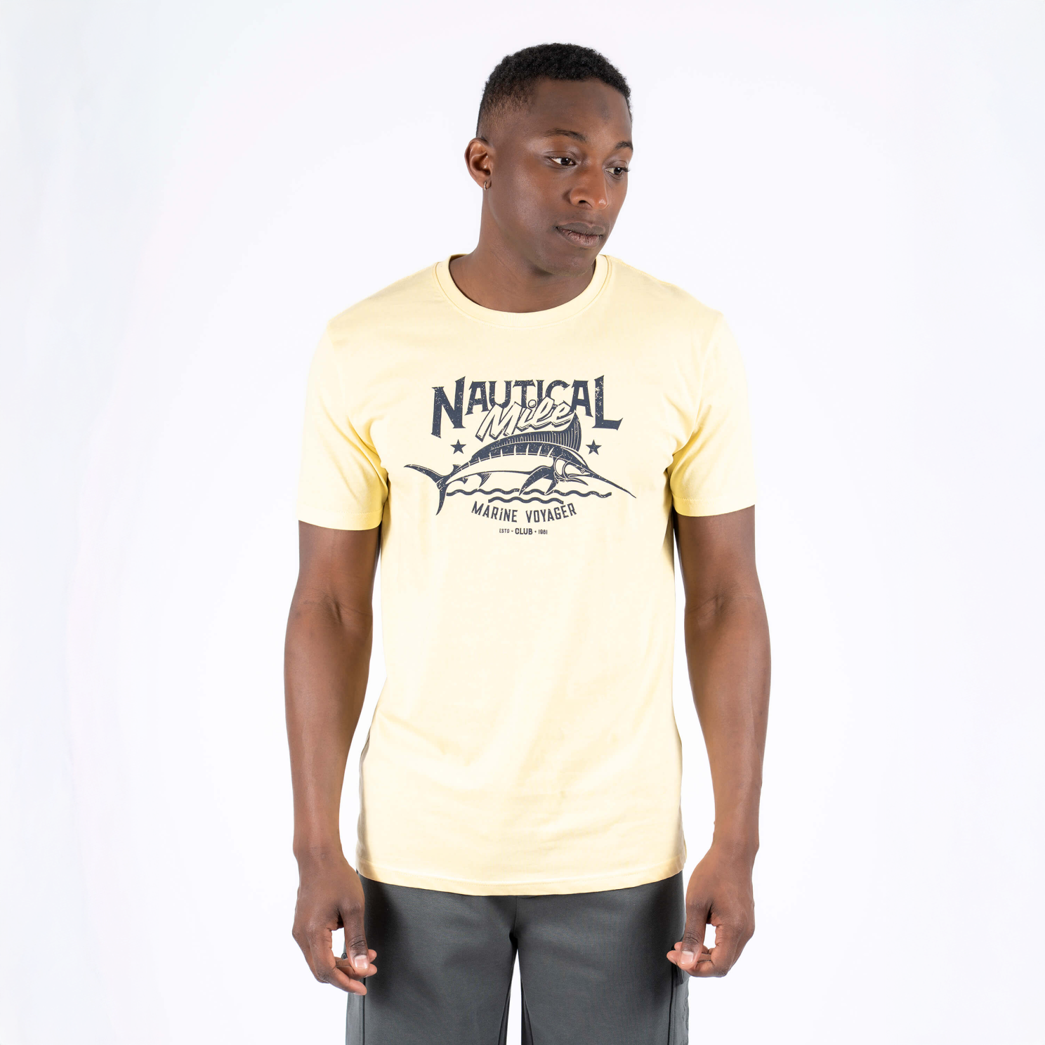 Marcus Perry Herre -shirt Straw i Store Plus Size Størrelser