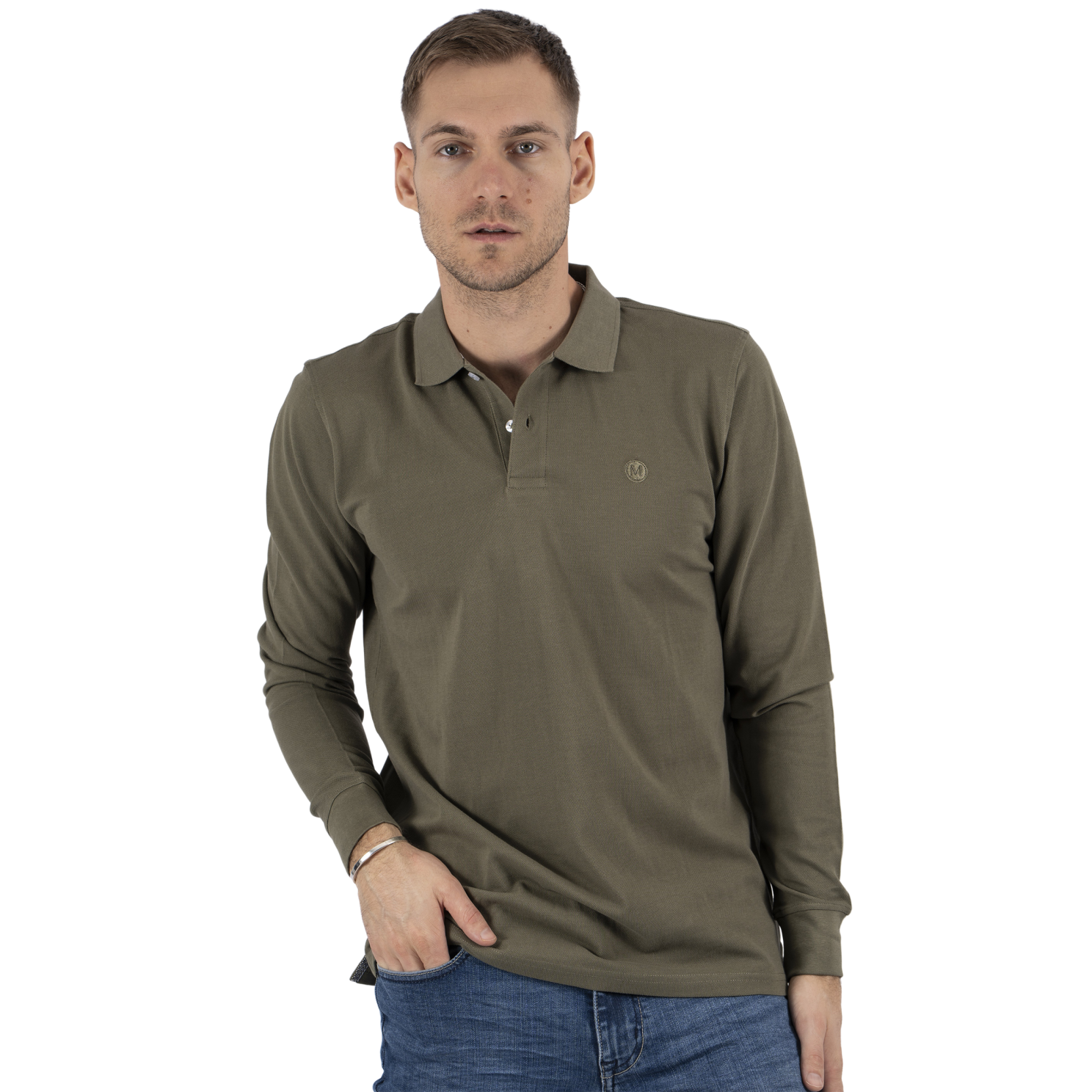 Marcus Tyler Plus Size Herre Polo i Lys Army – Fantastisk Tilbud