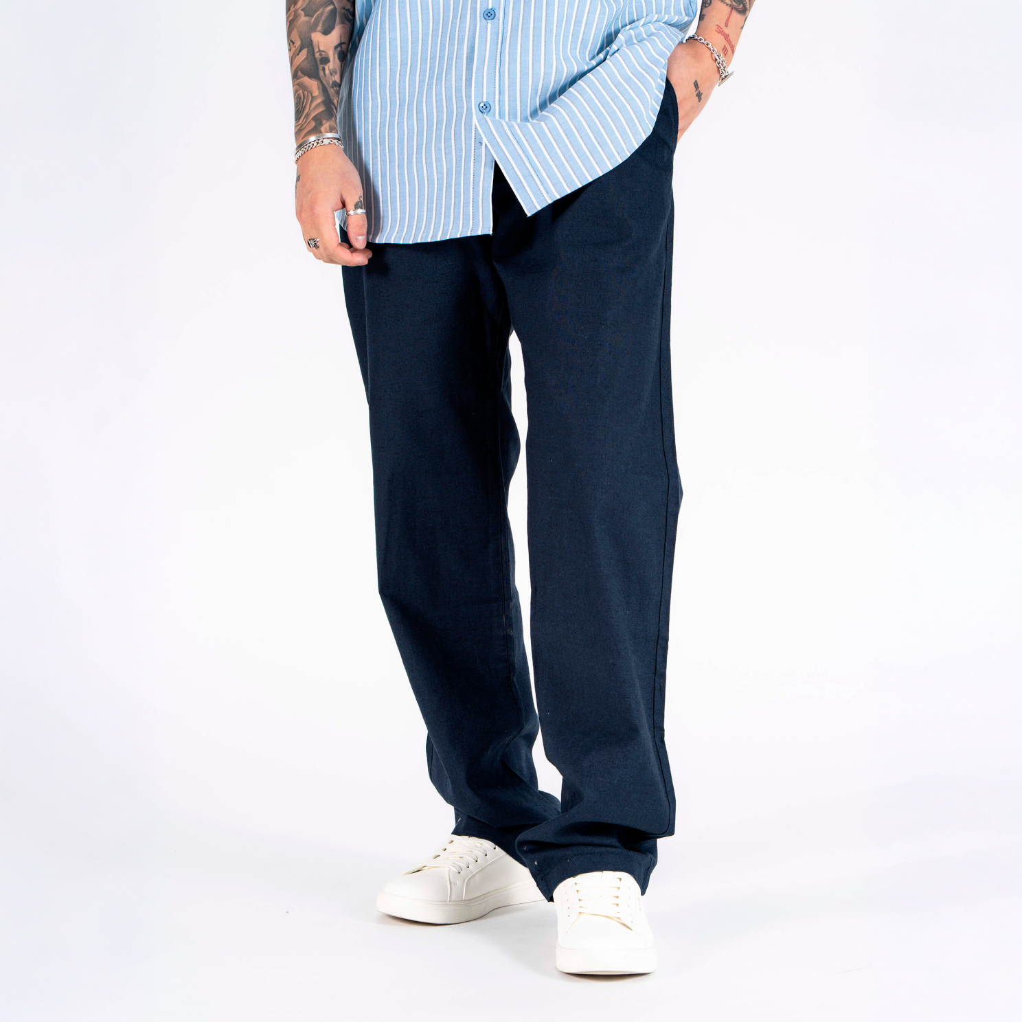 Marcus Wilson Herre Bukser Dark Sapphire    i Store Plus Size Størrelser