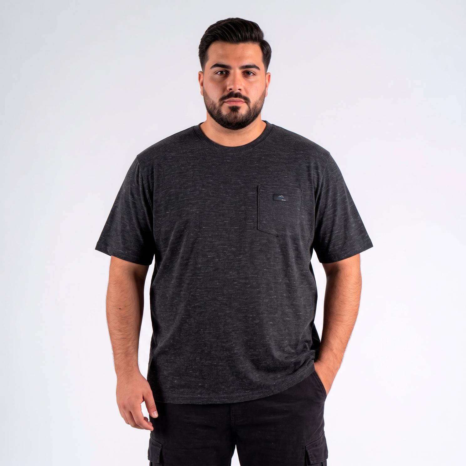 Marcus Zack Herre -shirt Dark Grey Melange i Store Plus Size Størrelser