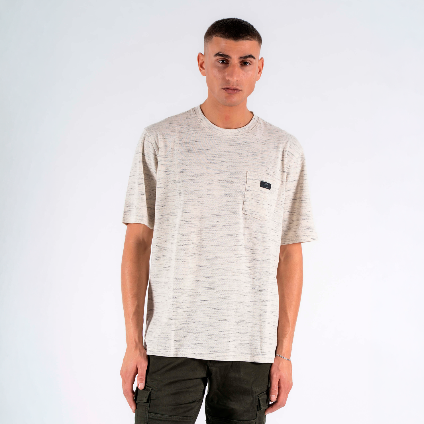 Marcus Zack Herre  -shirt Light Grey Melange   i Store Plus Size Størrelser