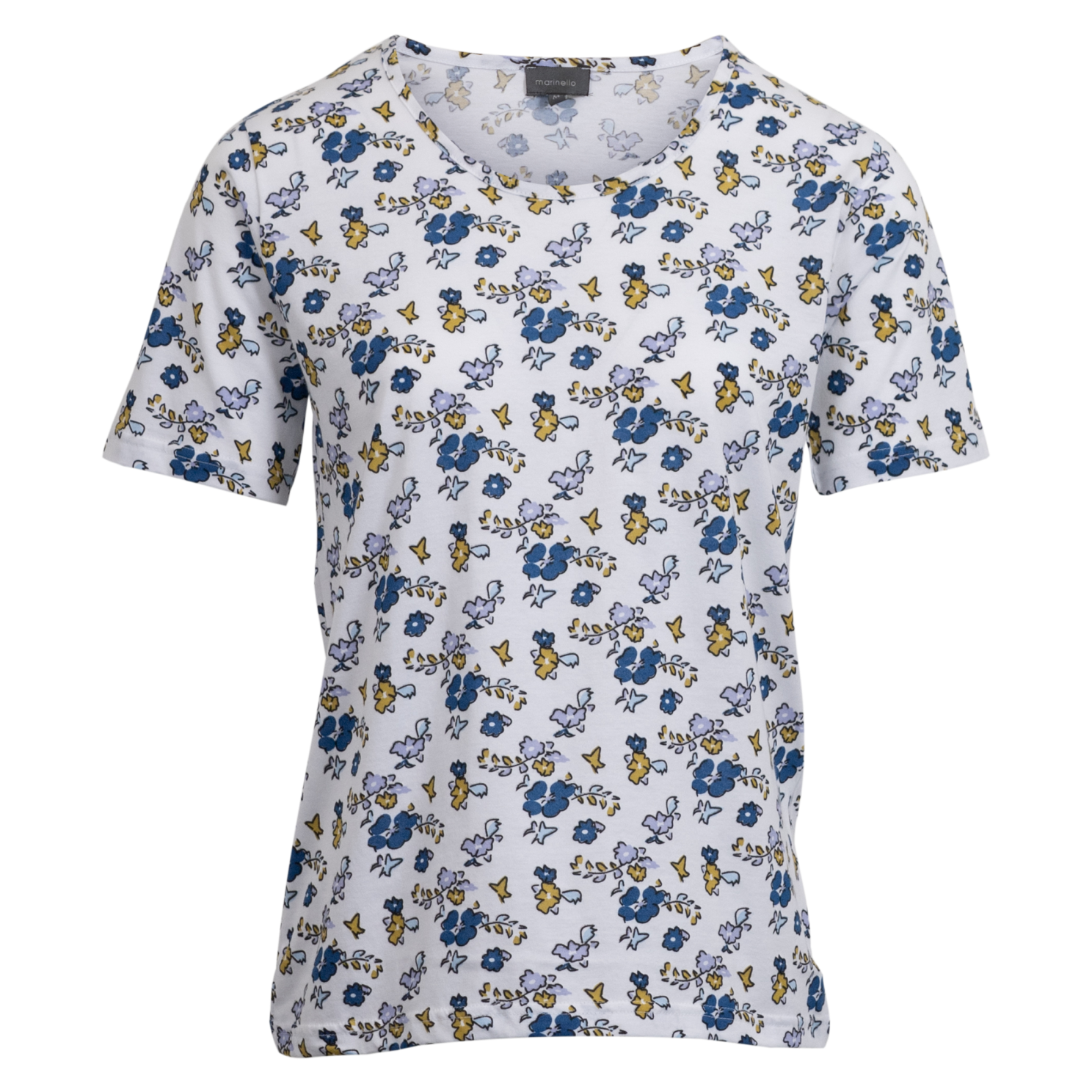Marinello Dame  -shirt 58 Blue Comb   i Store Plus Size Størrelser