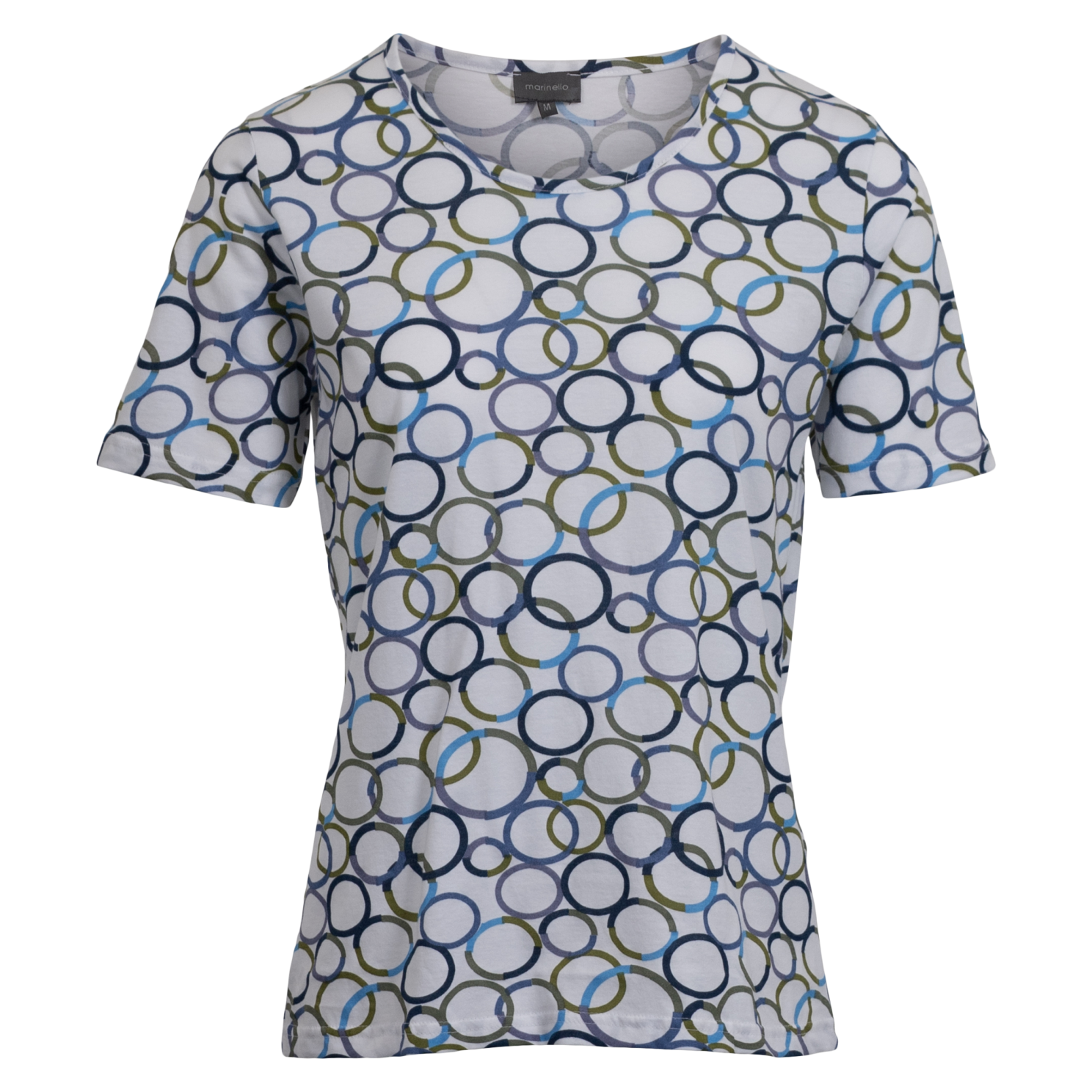 Marinello Dame -shirt Blue Comb i Store Plus Size Størrelser