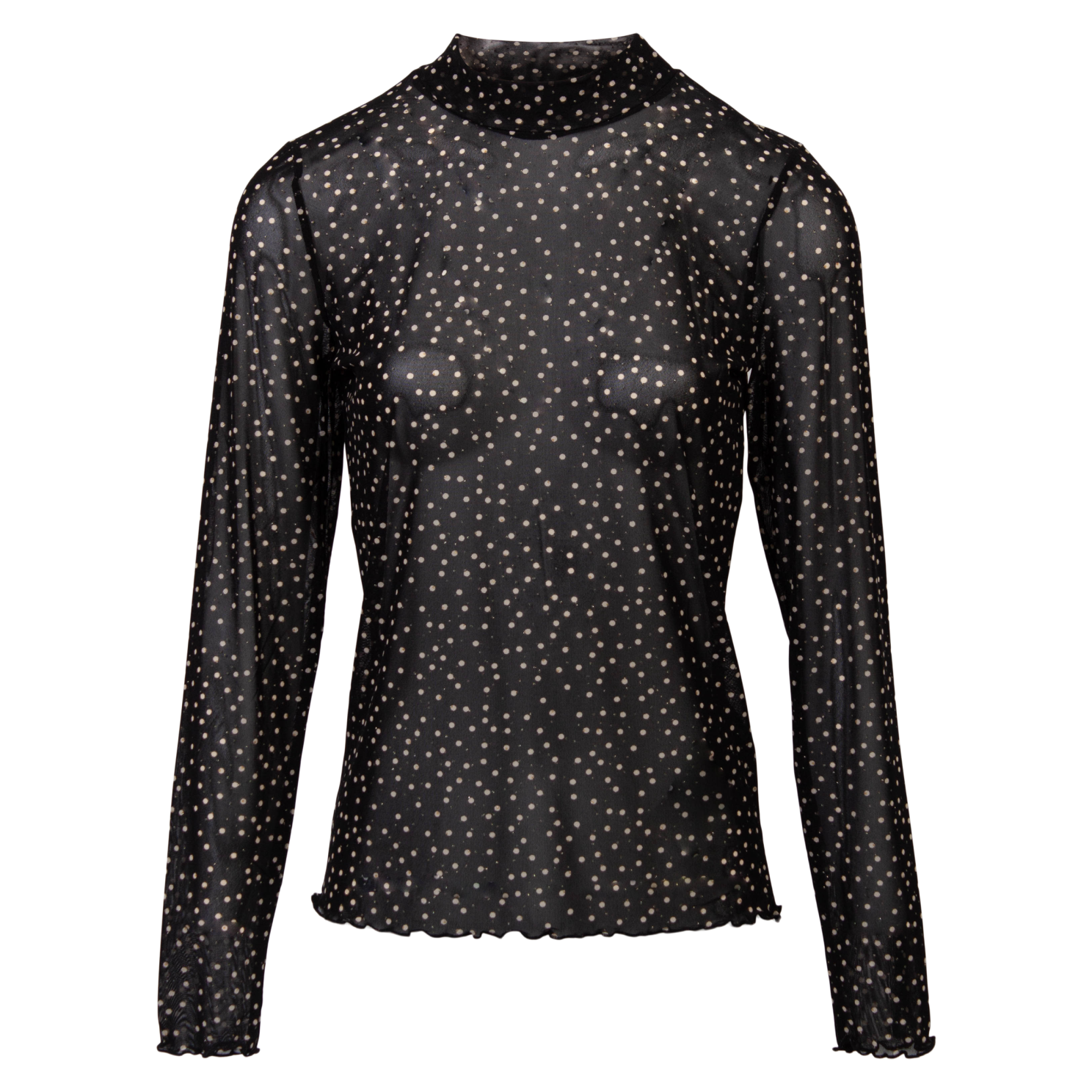 Elegant Sort Mesh Bluse til Plus Size Damer - Moves Filana