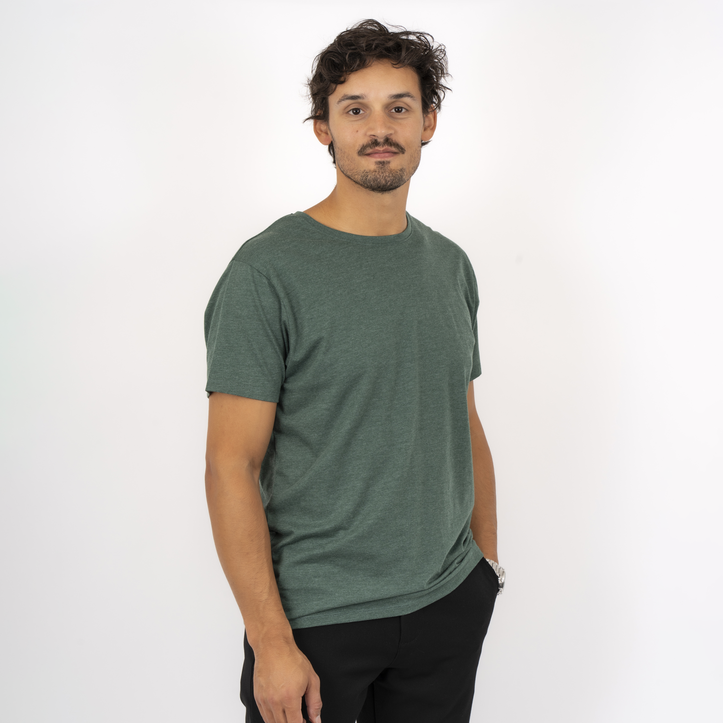 Mørkegrøn Plus Size Herre T-shirt – Fantastisk Tilbud!