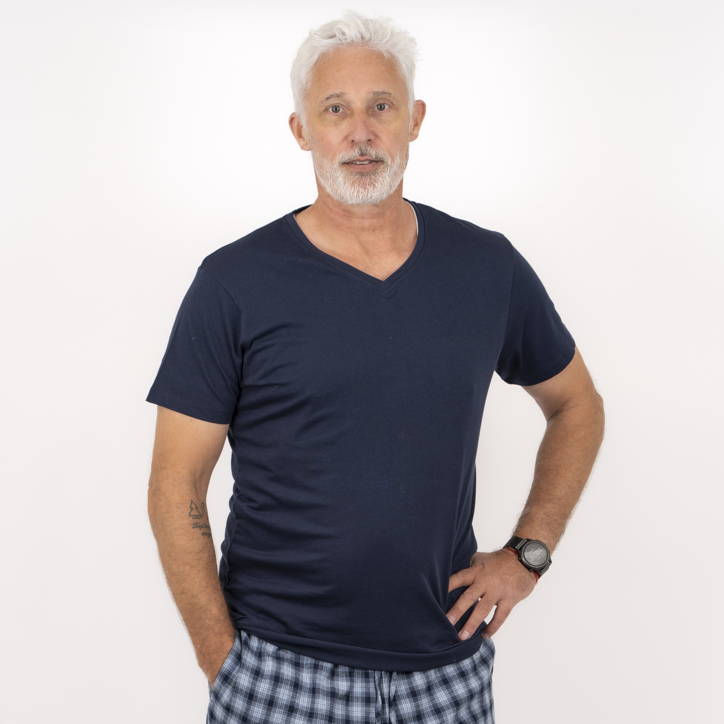 Nero Kiko Herre T-shirt – Navy i Plus Size Tilbud
