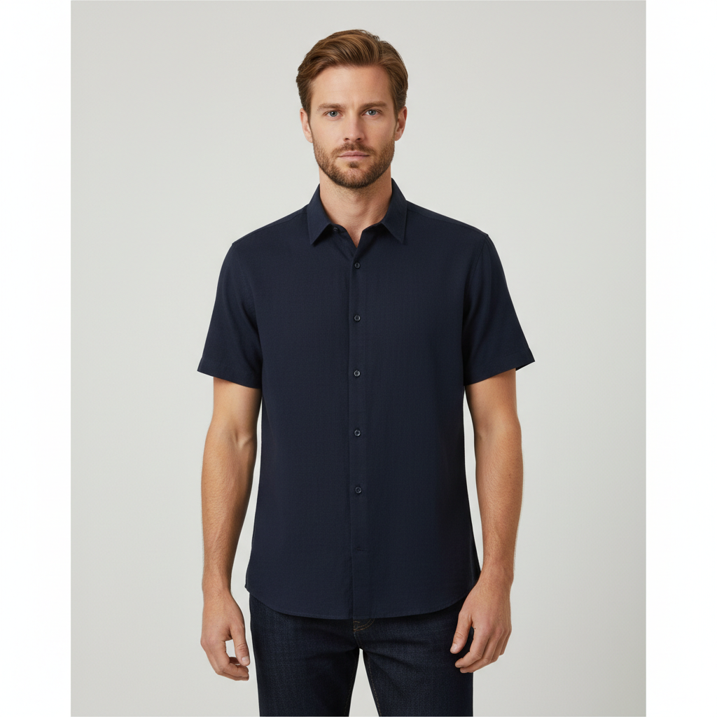 Nero Rio Herre Skjorte Blue Nights    i Store Plus Size Størrelser