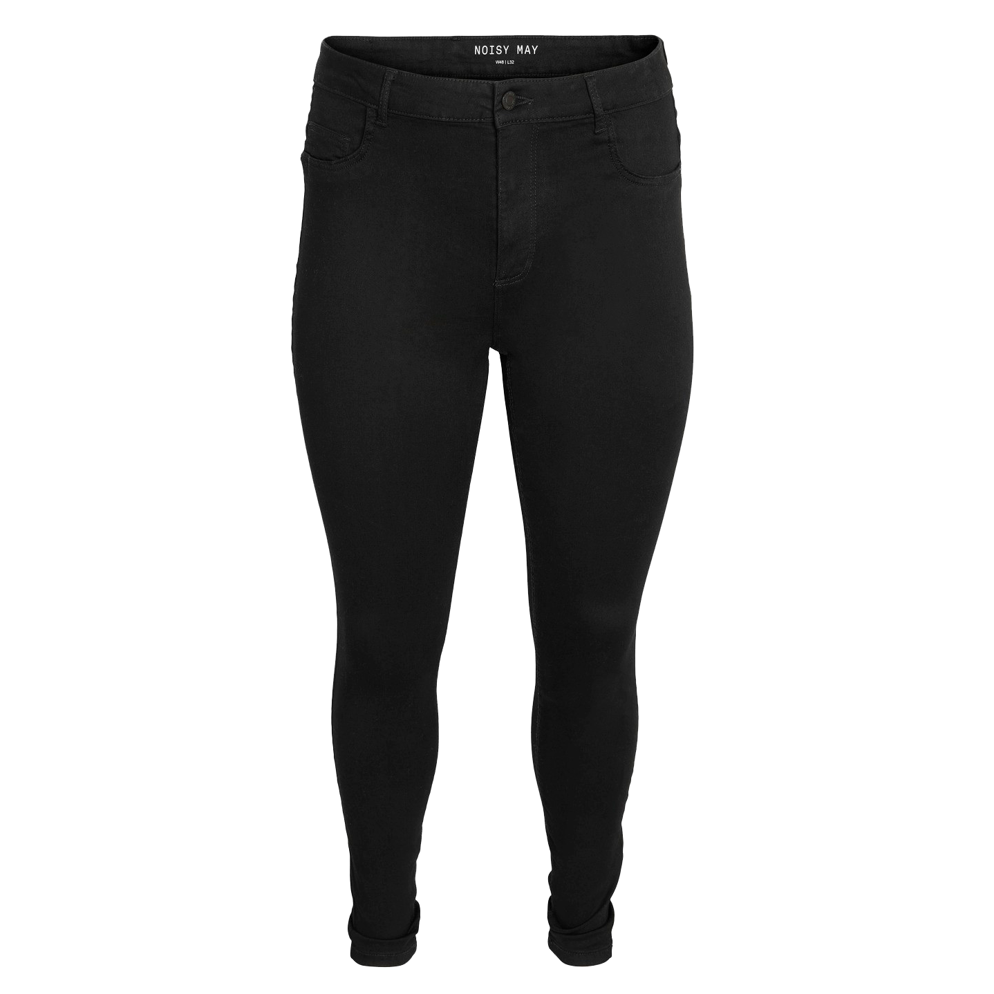 Noisy May Curve Plus Size Jeans i Sort Denim til Kvinder
