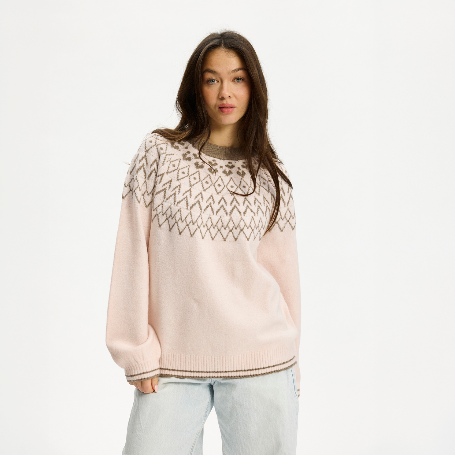 Nordic Project 18 Dame Striktrøje Hushed Violet    i Store Plus Size Størrelser